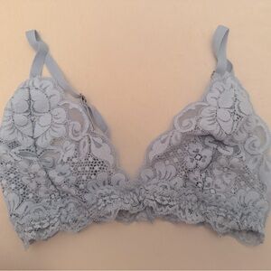 Victoria's Secret Blue Lace Bra with Triangle Cups